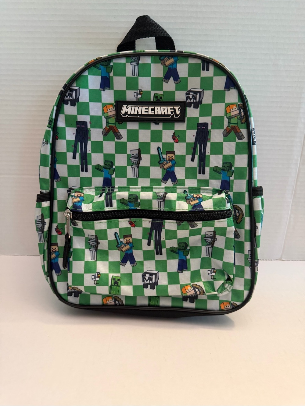 Minecraft Kids Green Check Character Backpack